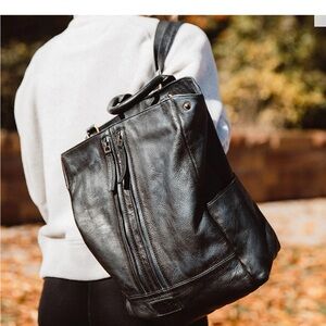 Albion fit backpack leather compass satchel